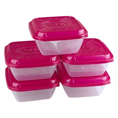 Conjunto de Potes Plásticos Mb Everyday com 5 Peças 800ml - Item Sortido