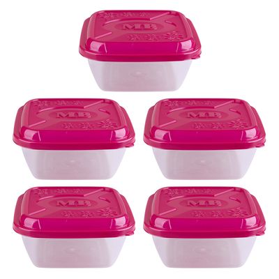 Conjunto de Potes Plásticos Mb Everyday com 5 Peças 800ml - Item Sortido