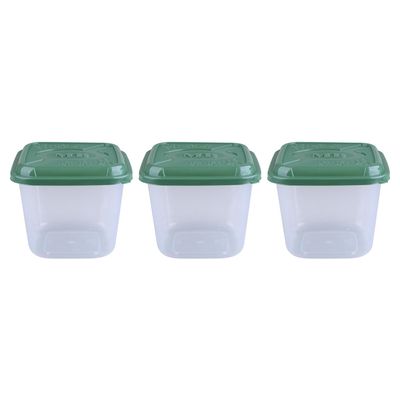 Conjunto de Potes Plásticos Mb Everyday com 3 Peças 1,3L - Item Sortido