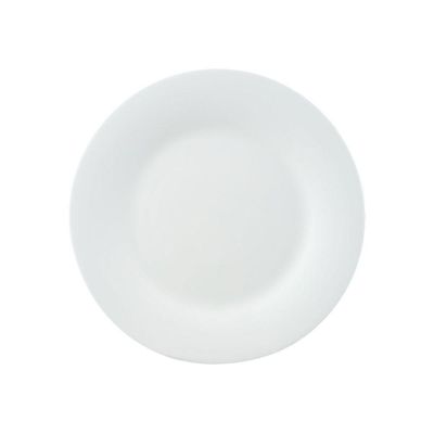 Prato De Sobremesa Redondo De Vidro Opalino 20cm Branco