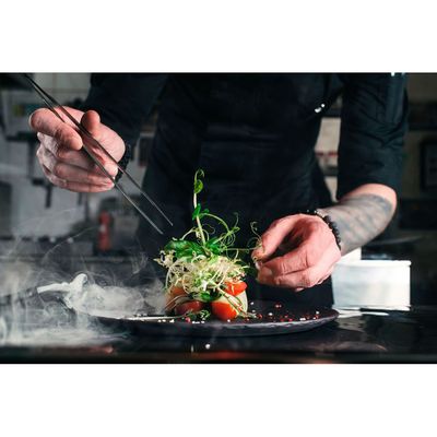 Pinça Culinaria Profissional Pegador Ponta Reta Serrilha Inox 30cm