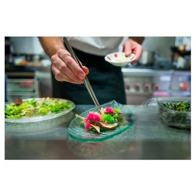 Pinça Culinaria Profissional Pegador Ponta Reta Serrilha Inox 30cm