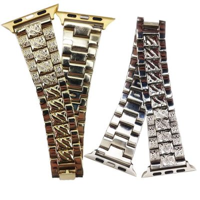 Pulseira Smartwatch Kit 2 Pulseiras Luxo Pedra Strass Aço
