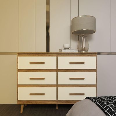 Cômoda 6 Gavetas Maya Com Puxadores E Pés Retro Design Moderno Quarto Savana Mobília Decor