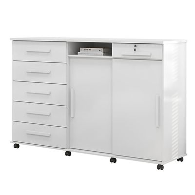 Cômoda Max 6 Gavetas E 2 Portas Lukaliam Móveis Branco Branco
