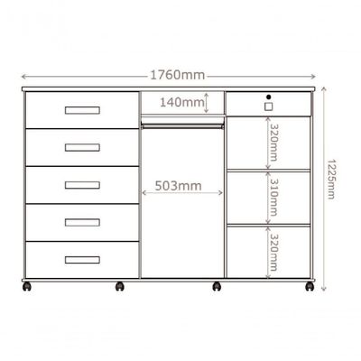 Cômoda Max 6 Gavetas E 2 Portas Lukaliam Móveis Branco Branco