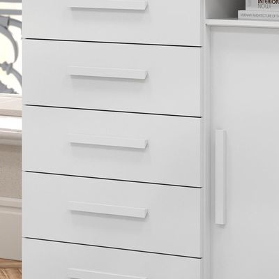 Cômoda Max 6 Gavetas E 2 Portas Lukaliam Móveis Branco Branco