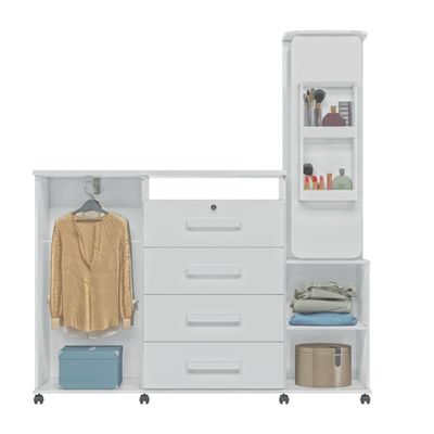 Cômoda Copacabana 04 Gavetas E 02 Portas Lukaliam Móveis Branco Branco