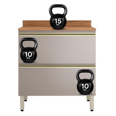 Balcão De Cozinha Proença 80cm 1 Porta E 1 Gaveta Nogueira Touch-nude Com Tampo Mdf - Demartêz