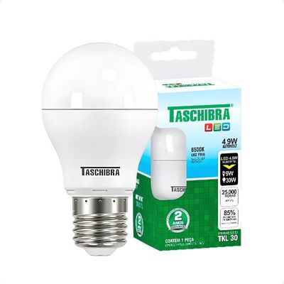 Kit 40 Lâmpadas Led Bolinha Tkl 4,9w Taschibra E27 Bivolt 6500k Frio
