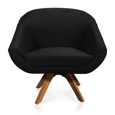 Kit 01 Namoradeira 02 Lugares E 02 Poltronas Giovana Suede Preto