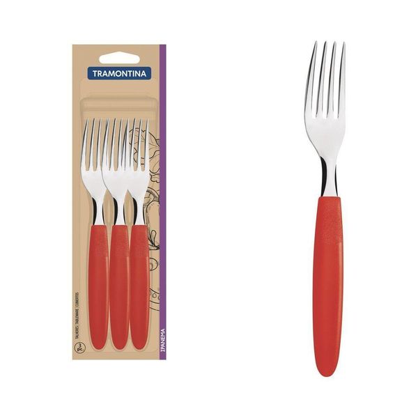 Conjunto De Garfos De Mesa Ipanema Com Lâminas Em Aço Inox E Cabos De Polipropileno Verme