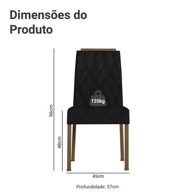 Kit 4 Cadeiras De Jantar 4256 Com Espaldar Rustic-oxford Madesa
