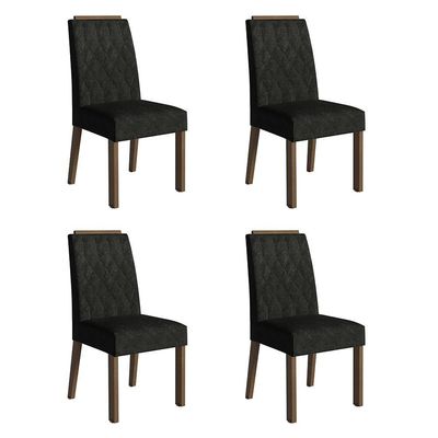Kit 4 Cadeiras De Jantar 4256 Com Espaldar Rustic-oxford Madesa