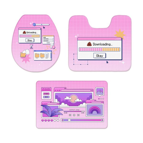 Jogo Tapete Banheiro - Download - Rosa Jogo Tapete Banheiro - Download - Rosa