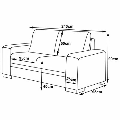 Sofá 3 Lugares 240cm Milano Couro Branco Fosco Gran Belo