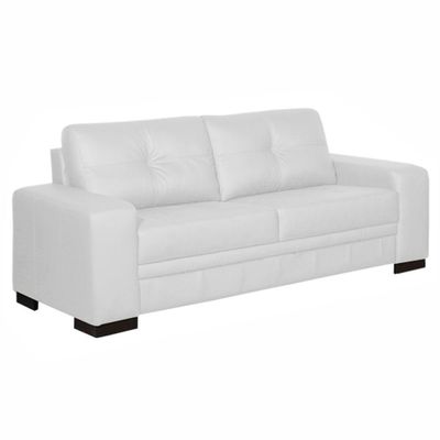 Sofá 3 Lugares 240cm Milano Couro Branco Fosco Gran Belo
