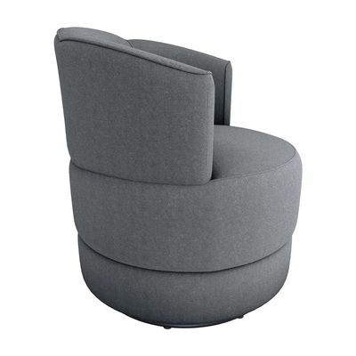 Poltrona Giratória Para Descanço Com Base De Metal Marselha Matrix Boucle Cinza