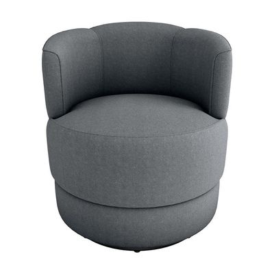 Poltrona Giratória Para Descanço Com Base De Metal Marselha Matrix Boucle Cinza