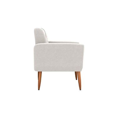 Poltrona Cadeira Para Descanço Acabamento Premium Havana Matrix Boucle Bege