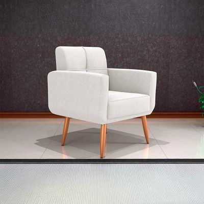 Poltrona Cadeira Para Descanço Acabamento Premium Havana Matrix Boucle Bege