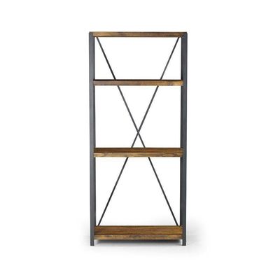 Estante Baviera 3 Prateleiras Grafite Rustic Brown Gran Belo