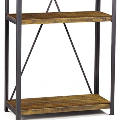 Estante Baviera 3 Prateleiras Grafite Rustic Brown Gran Belo