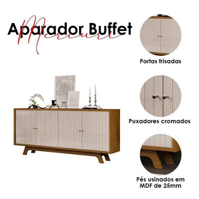 Aparador Para Sala Buffet Mercuri Freijó Off White – Dj Móveis