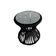 Mesa De Centro Sol Em Corda Náutica E Base Em Alumínio Cinza 70cm Preta - Cor: Preto