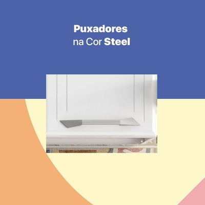 Armário De Cozinha De Aço Aéreo Telasul Topázio Branco
