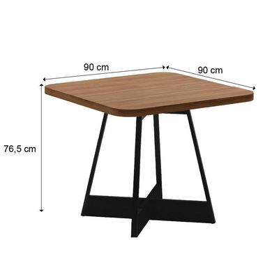 Mesa De Jantar Quadrada 90 Cm átria 1593 Carraro Nogal/preto