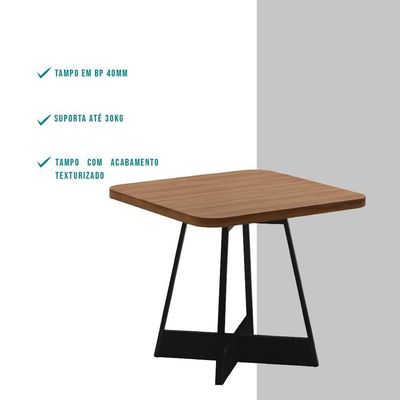 Mesa De Jantar Quadrada 90 Cm átria 1593 Carraro Nogal/preto