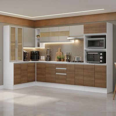 Armário De Cozinha Completa De Canto 100% Mdf 447Cm  Madesa