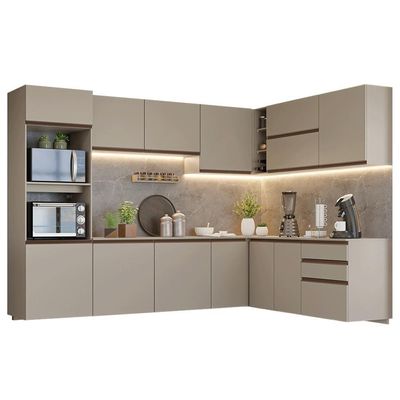 Armário De Cozinha Completa De Canto 465 Cm Suspensa Nice Madesa 10 Crema