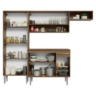 Armário De Cozinha Completa 229cm Rustic Emilly Madesa 016