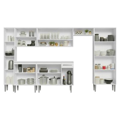 Armário De Cozinha Completa 325cm Branco Emilly Madesa 07