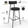Kit 04 Banquetas Altas Bar Cozinha Sala De Jantar Em Aço Milão L02 Bouclê Preto - Lyam Decor