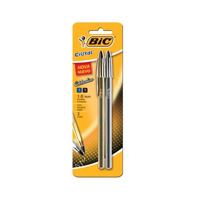 Caneta Esferográfica Bic Cristal Celebration 1.0mm com 2 Unidades