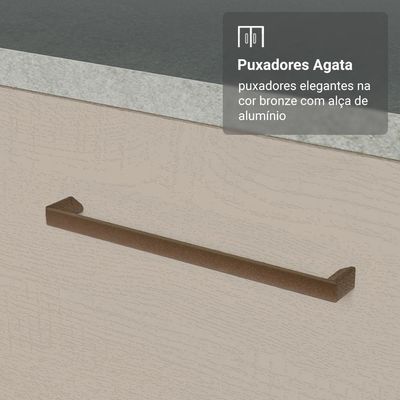 Armário De Cozinha Completa 270cm Branco/crema Agata Madesa