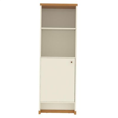 Armário Escritório Com Prateleira E 1 Porta 143cm Verbena - Off White E Naturale