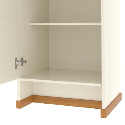 Armário Escritório Com Prateleira E 1 Porta 143cm Verbena - Off White E Naturale