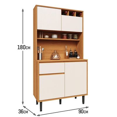 Armário De Cozinha Completa Easy 4 Portas 1 Gaveta - Movelove Jequitiba-areia Jequitiba-areia