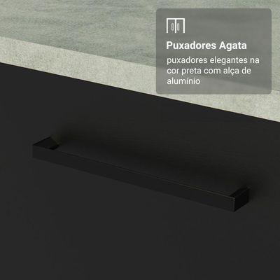 Armário De Cozinha Completa 270cm Branco/preto Agata Madesa