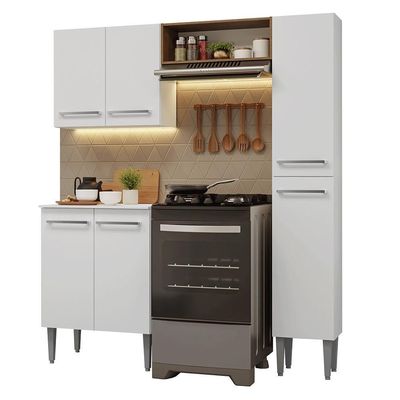 Armário De Cozinha Compacta 156 Cm Branco Emilly Madesa 02