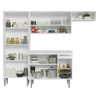 Armário De Cozinha Completa 229cm Branco Emilly Madesa 016