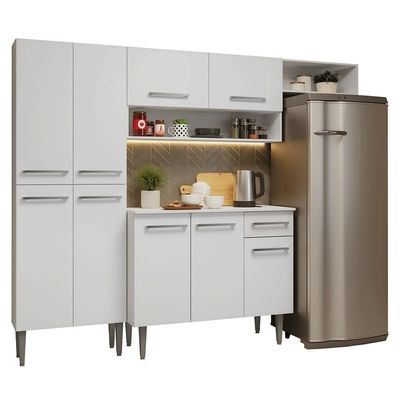 Armário De Cozinha Completa 229cm Branco Emilly Madesa 016