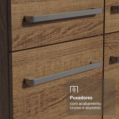 Armário De Cozinha Compacta 156 Cm Rustic Emilly Madesa 01