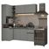 Armário De Cozinha Completa De Canto 265 Cm Suspensa Cinza Nice Madesa 06