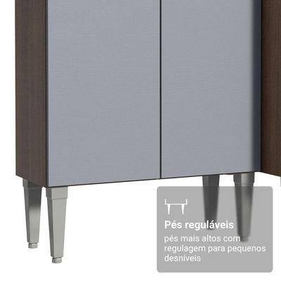 Armário De Cozinha Completa 229cm Rustic-cinza Emilly Madesa 017