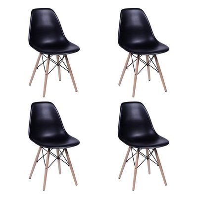 Conjunto De Mesa De Jantar Eames Eiffel 90Cm 4 Cadeiras